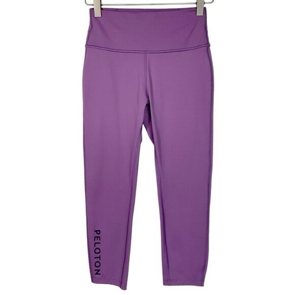 Peloton Purple Spell Out Cycling Workout Leggings Small - Picture 1 of 5